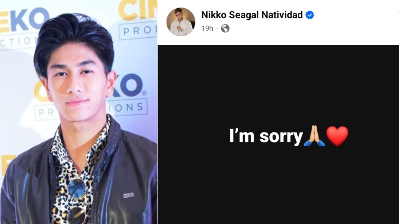 Nikko Natividad posted a brief apology on social media, writing simply, I am sorry